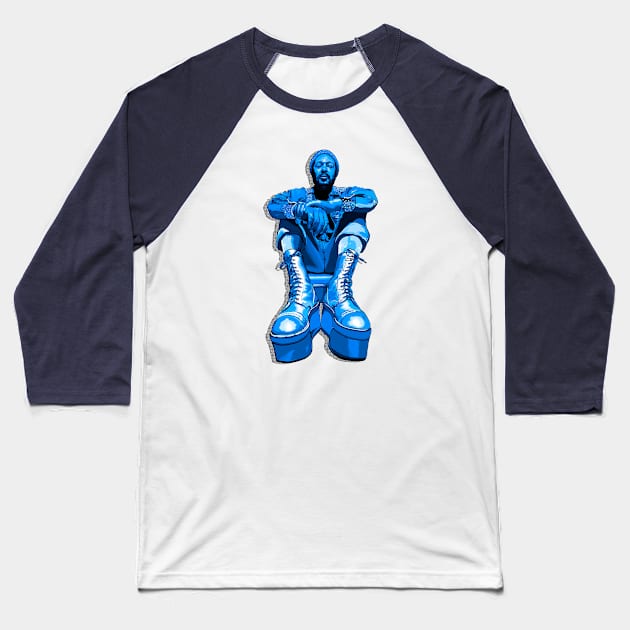 Marvin's Platform Boots- Blue Monochrome Baseball T-Shirt by FanboyMuseum